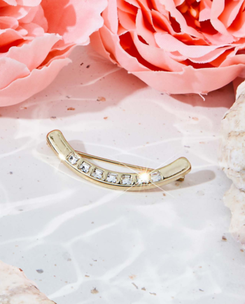 CURVED CRYSTAL PIN - GOLD COLOUR