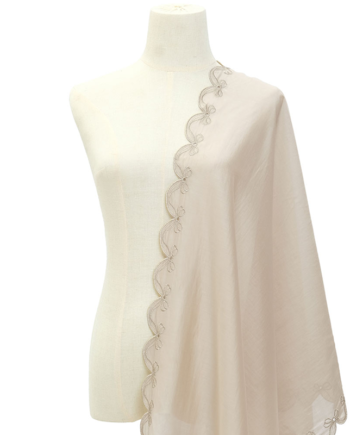 Arya Scallop Selendang - Ecru Colour