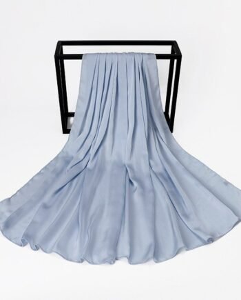 Bluish Grey Silk Crepe Scarf