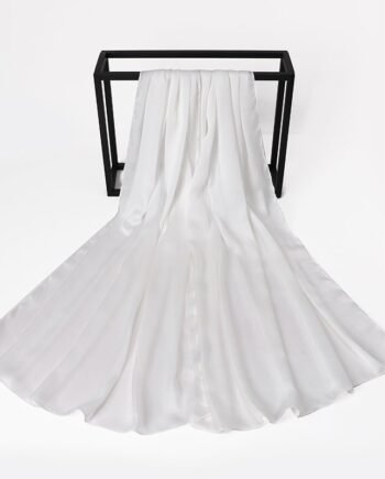 White Silk Crepe Scarf