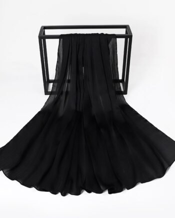 Black Silk Crepe Scarf