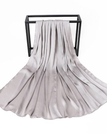 Light Grey Silk Crepe Scarf