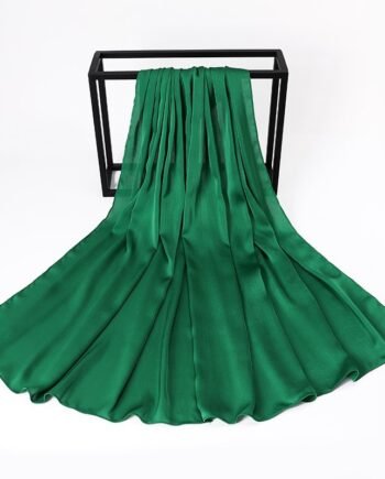 Green Silk Crepe Scarf