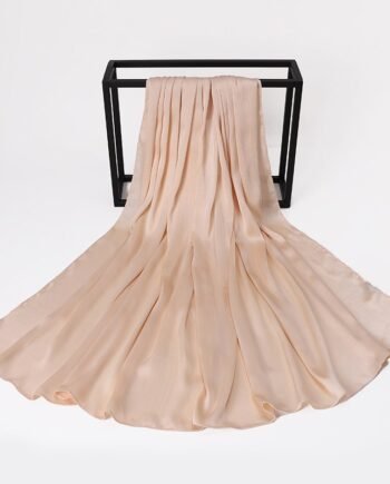 Beige Silk Crepe Scarf