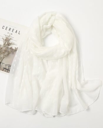 White Printed Cotton Style Scarf